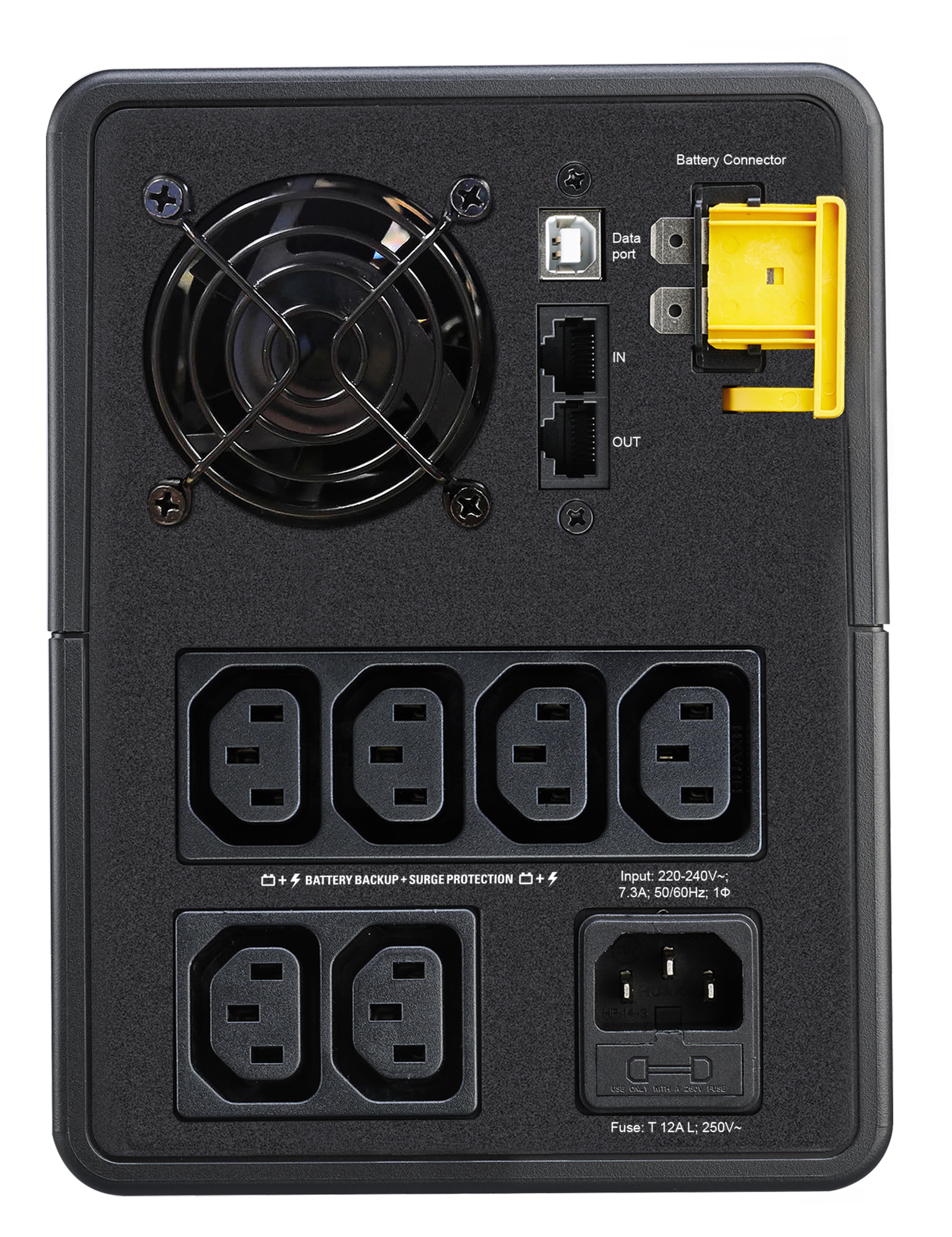 APC BackUPS BX Series BX1600MI UPS AC 230V 900Watt 1600VA 7Ah output connectors 6