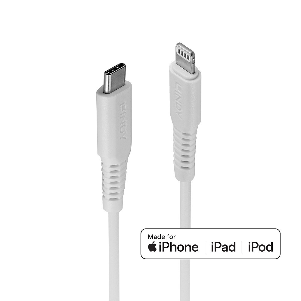 LINDY 0.5m USB Typ C an Lightning Kabel USB Typ C Stecker an Lightning Stecker
