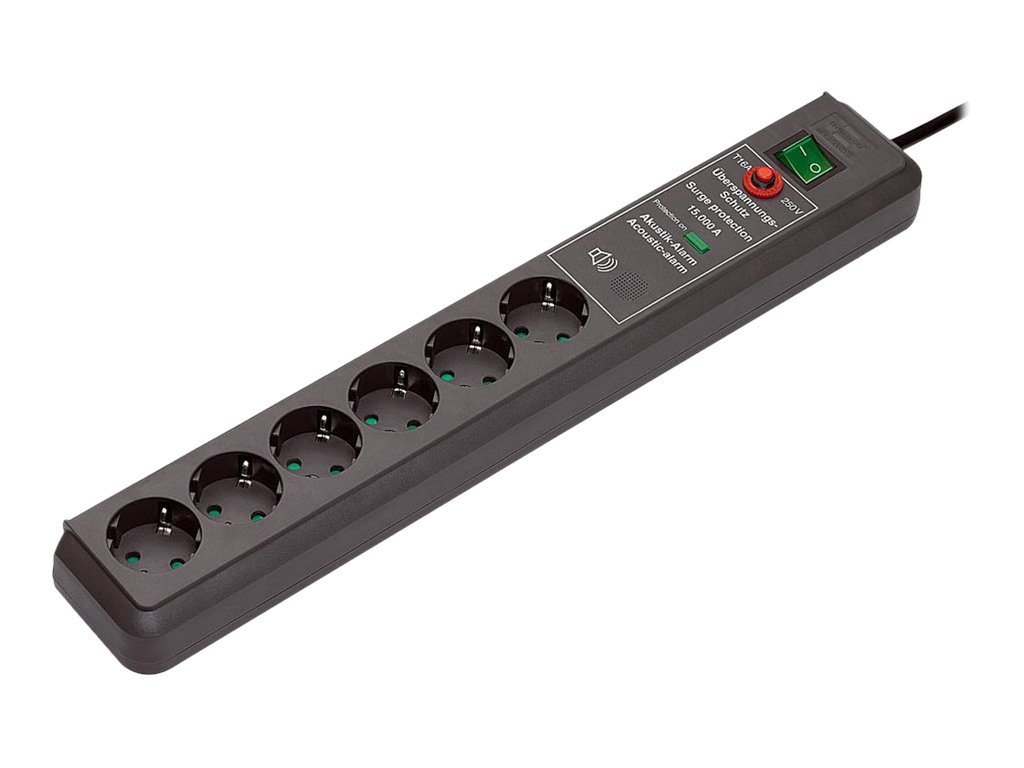 Brennenstuhl ueSS Secure-Tec Akustik, 6-fach, anthrazit, 3m Brennenstuhl ueSS Secure-Tec Akustik, 6-fach, anthrazit, 3m