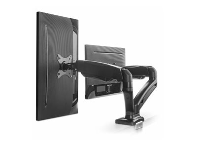 MANHATTAN Tischhalterung mit Gasdruckfeder für zwei Monitore 43,18 bis 81,28cm von 17 bis 32 Zoll und bis zu 9 kg pro Arm Aluminium
