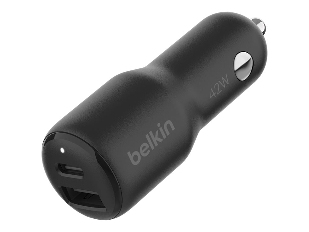 Belkin BoostCharge - Auto-Netzteil - 42 Watt - PD 3.0, Fast Charge - 2 Ausgabeanschlussstellen (USB, 24 pin USB-C)