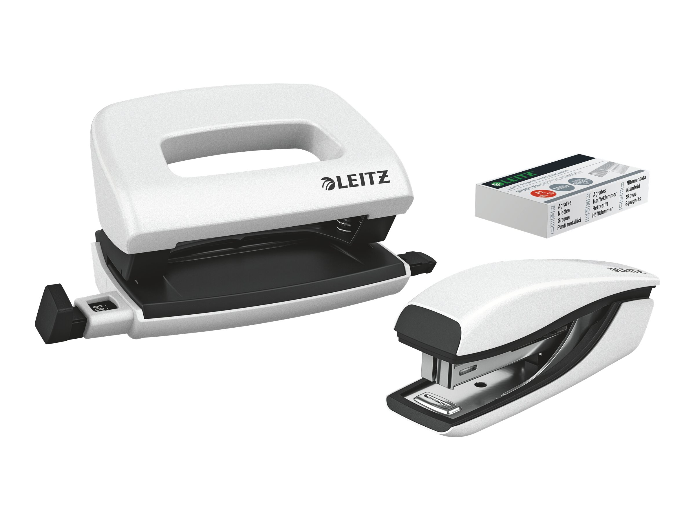 LEITZ Locher und Heftgeraete Set NeXXt WOW perlweiss-metallic LEITZ Locher und Heftgeraete Set NeXXt WOW perlweiss-metallic