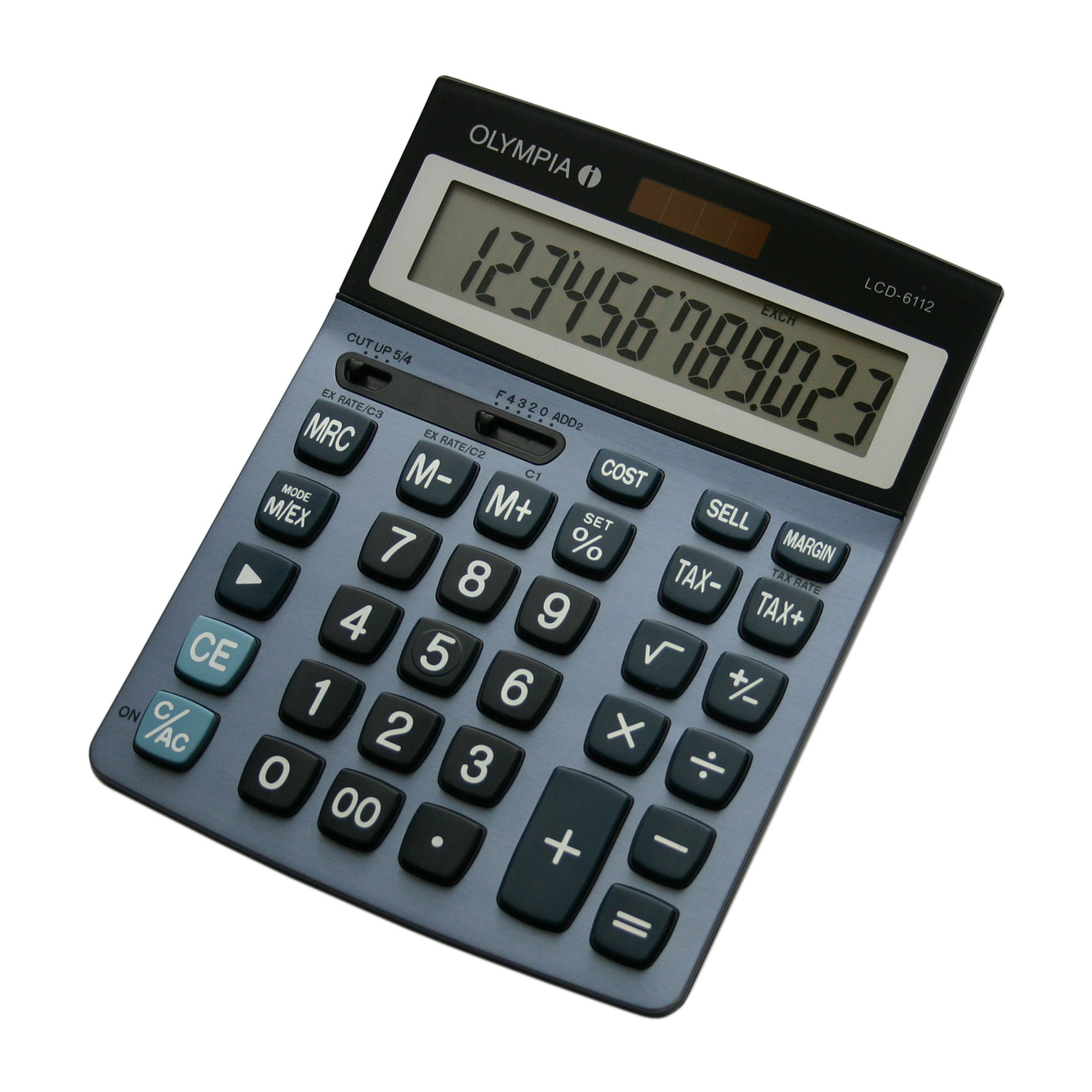 OLYMPIA LCD-6112 Tischrechner stahlblau/schwarz OLYMPIA LCD-6112 Tischrechner stahlblau/schwarz