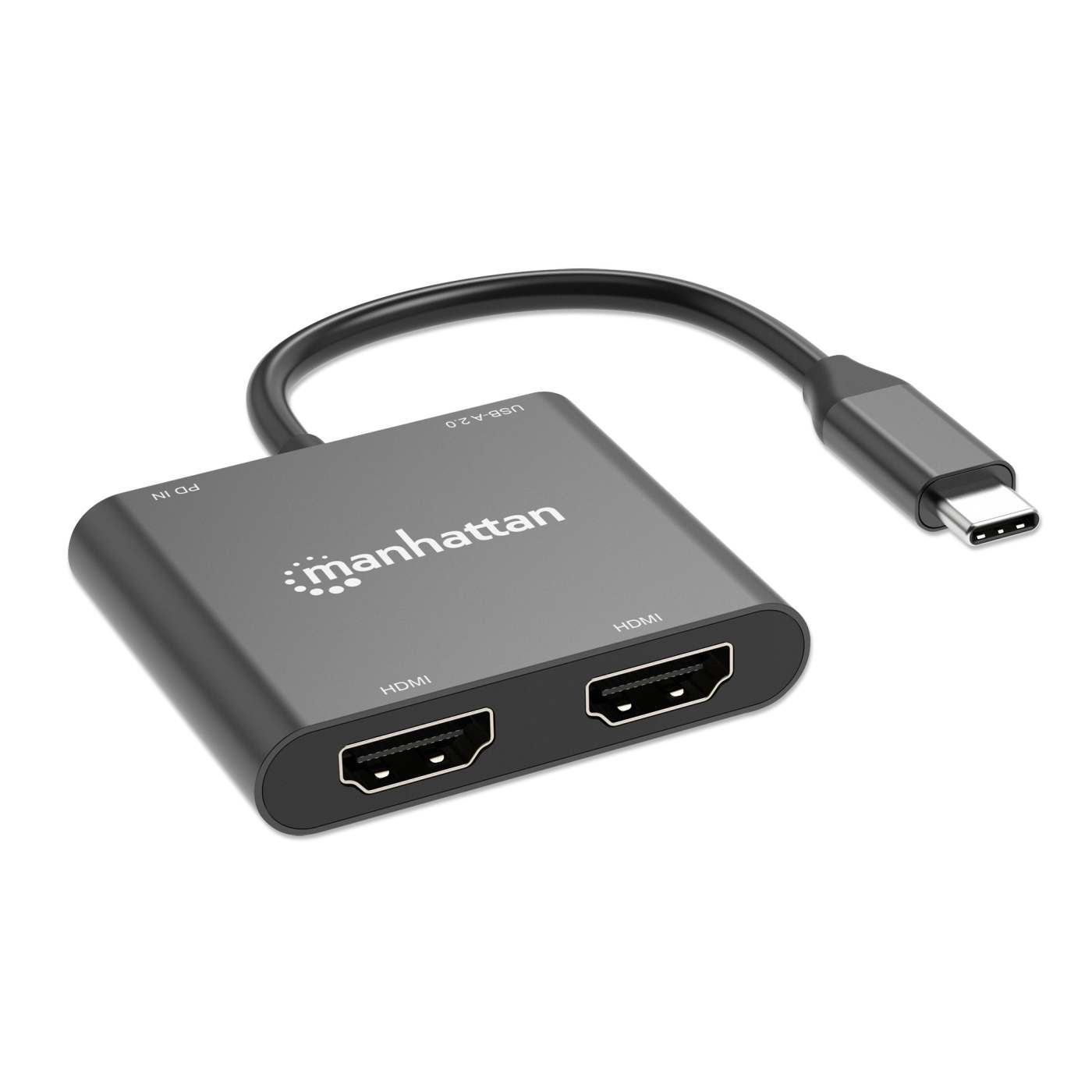 Manhattan USB-C PD Dual-HDMI Adapter 4K 60Hz