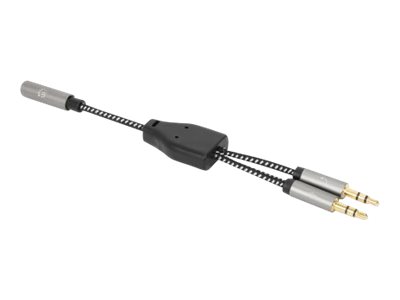 MANHATTAN Headset-Adapterkabel Aux Y-Audiosplitter Buchse auf 2x Stecker teilt einzelnen Headsetstecker in Mikrofon und Audiostecker