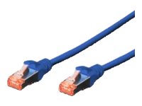 DIGITUS Patchkabel Cat6  S/FTP 2xRJ45  1.0m blau Hebelschutz Polybeutel