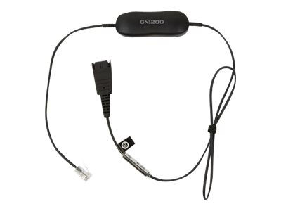 JABRA Smart Cord QD to RJ9 coiled with 8-position switch configurator for Avaya one-X Telephone system for 96XX Series