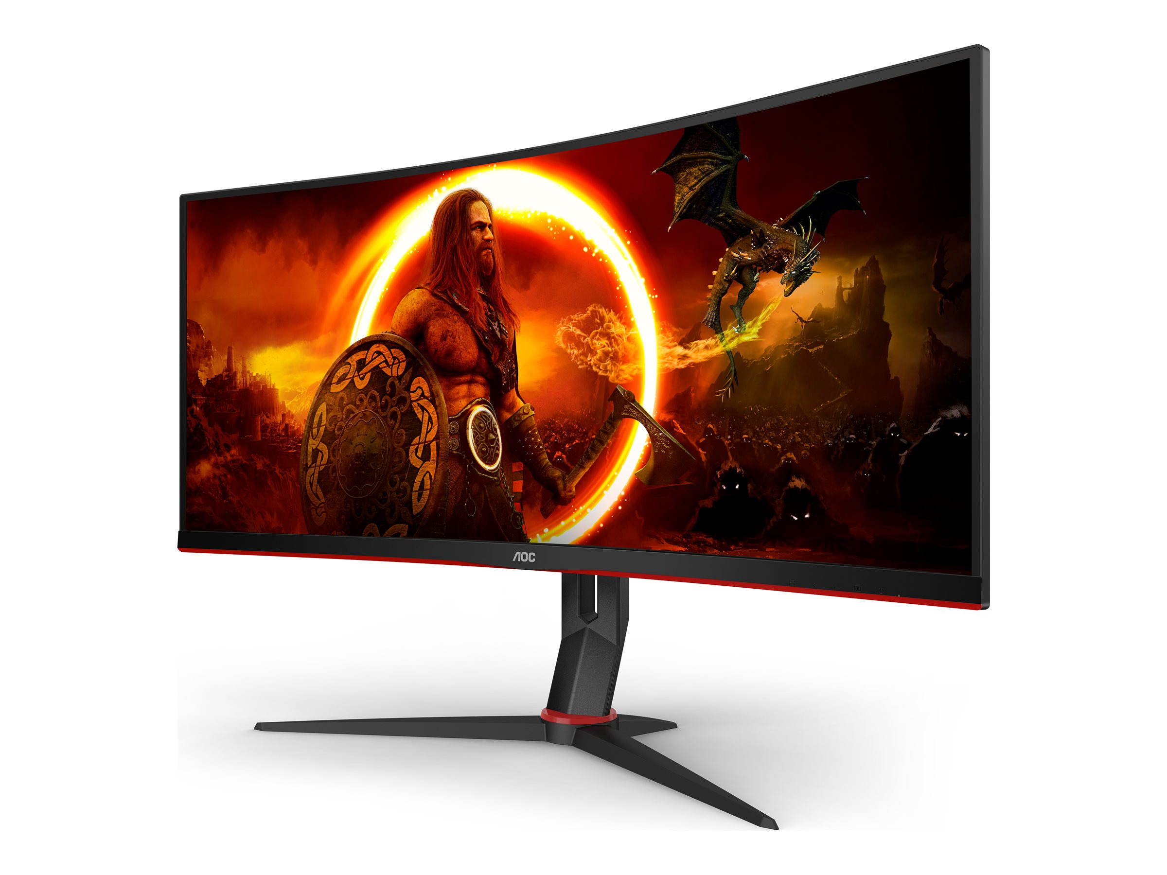 AOC 86,36cm 34Zoll 3440x1440 VA 180hz High adjustable Stand HDR400 Freesync Premium USB HUB 4x3.0 2xDP 2xHDMI