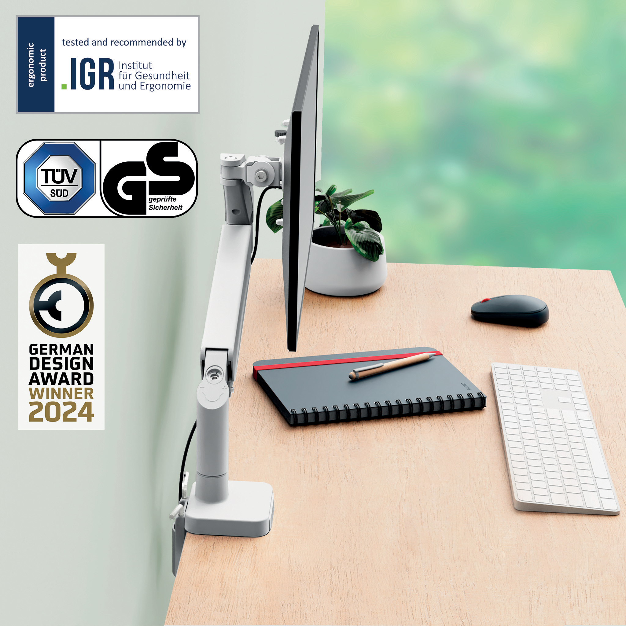 Esselte Leitz Monitor-Halterung Ergo 64890085 lichtgrau