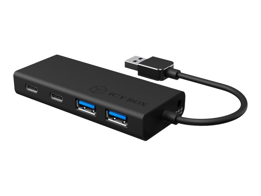 ICY BOX IB-HUB1425-C3 USB 3.0 HUB mit 2x USB 3.0 Type-A und 2x USB 3.0 Type-C Integriertes USB Kabel - Lange 10 cm Aluminium ICY BOX IB-HUB1425-C3 USB 3.0 HUB mit 2x USB 3.0 Type-A und 2x USB 3.0 Type-C Integriertes USB Kabel - Lange 10 cm Aluminium