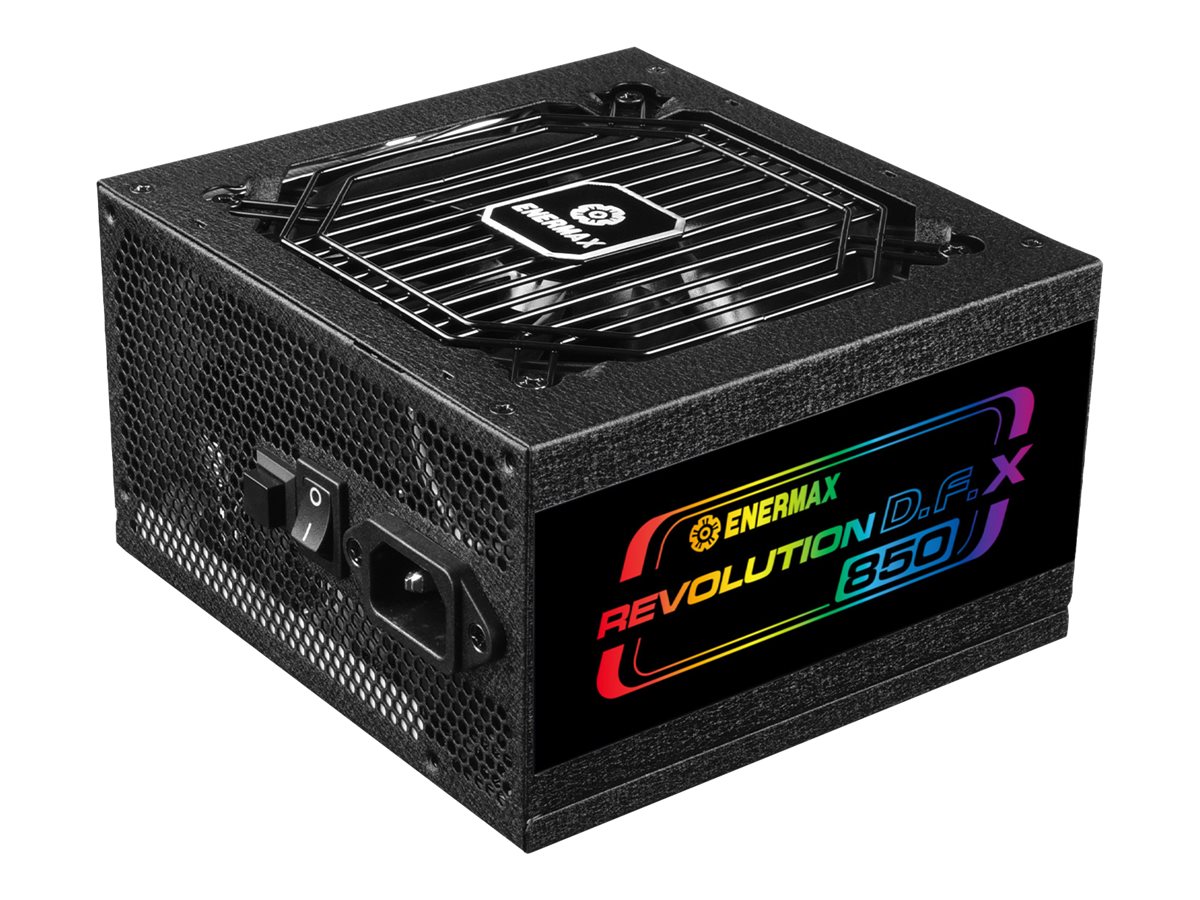 ENERMAX Revolution D.F. X ARGB ATX3.0 PCI-e 5.0 PC Netzteil 850W 80Plus Gold Vollmodular 2X 12VHPWR Semi-Fanless