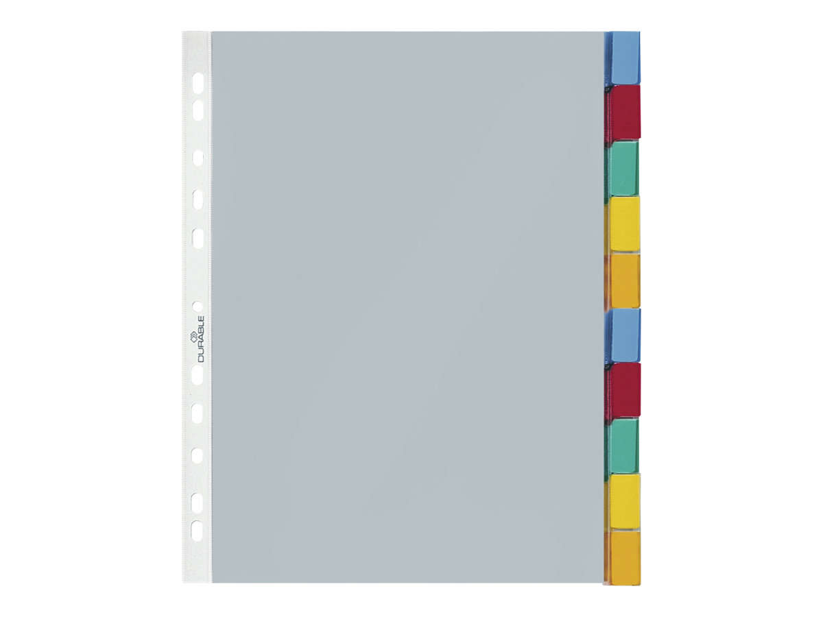 DURABLE Ordnerregister Vollformat, ueberbreite blanko transparent 10-teilig, 1 St. DURABLE Ordnerregister Vollformat, ueberbreite blanko transparent 10-teilig, 1 St.