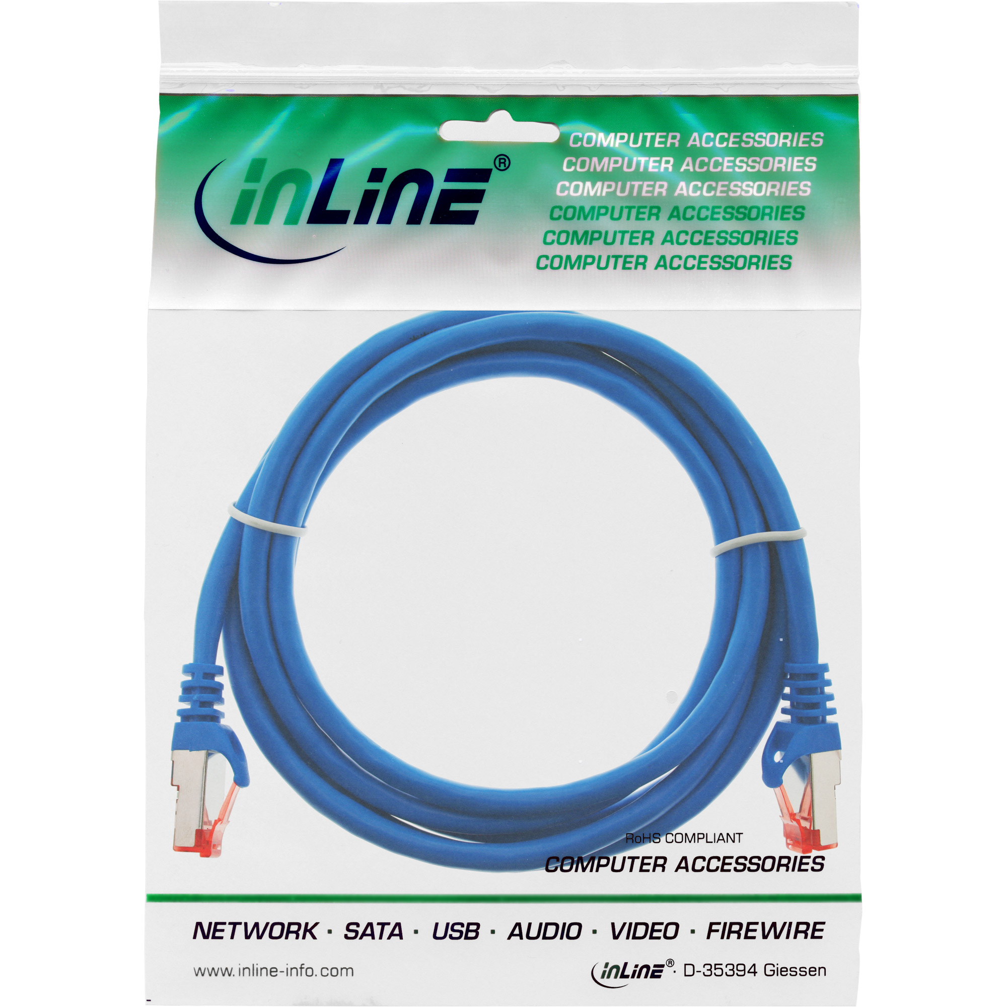 INLINE Patchkabel Cat.6 250MHz PVC CCA blau 2m INLINE Patchkabel Cat.6 250MHz PVC CCA blau 2m