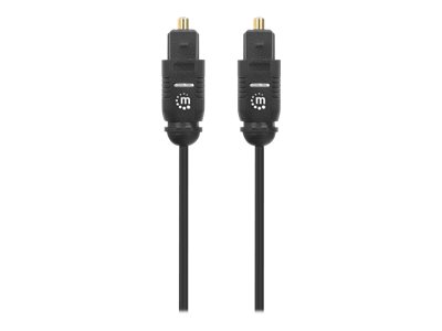 MANHATTAN Toslink Digitales Optisches Audiokabel 2 x Toslink S/PDIF-Stecker 5 m vergoldete Kontakte schwarz