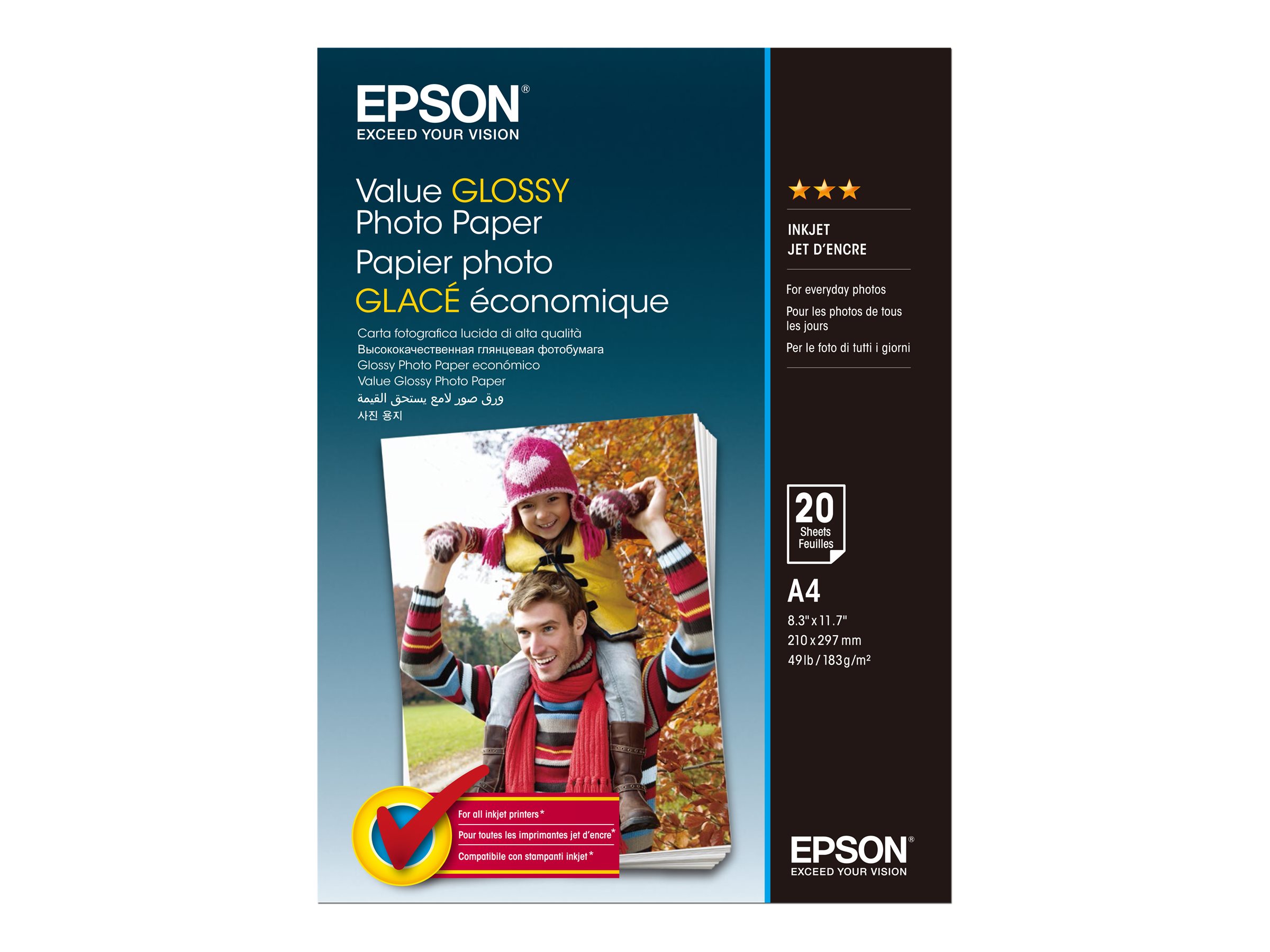 EPSON Fotopapier C13S400035 DIN A4 hochglÃ¤nzend 183 g/qm 20 Blatt