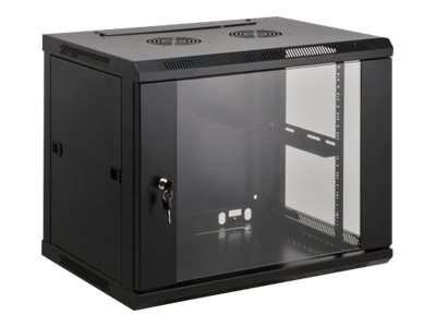 INTELLINET 48,3cm Wandverteiler 9HE 600mm tief 19 Zoll BxHxT 500 x 600 x 600 vollstaendig montiert schwarz