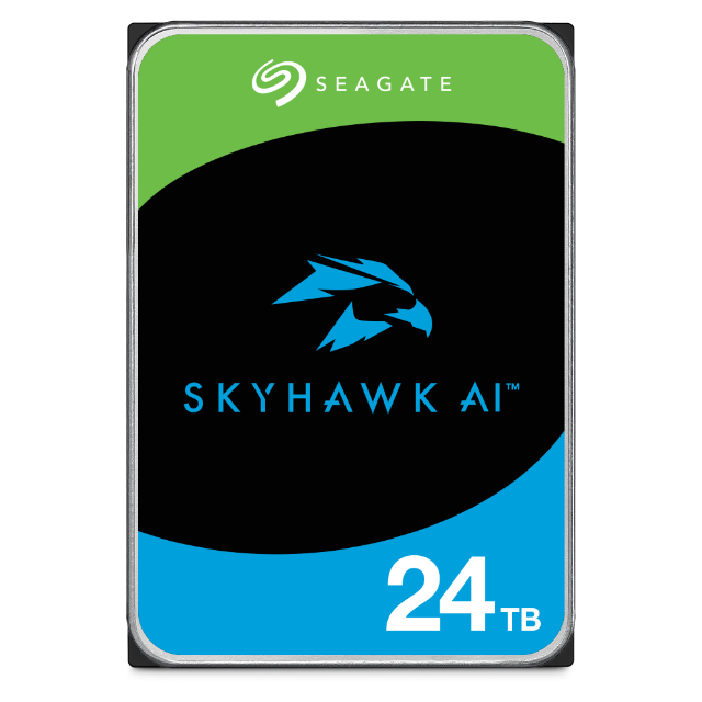 SEAGATE Surveillance Video Optimized AI Skyhawk 24TB HDD SATA 6Gbs 512MB cache 8,89cm 3,5Zoll CMR Helium