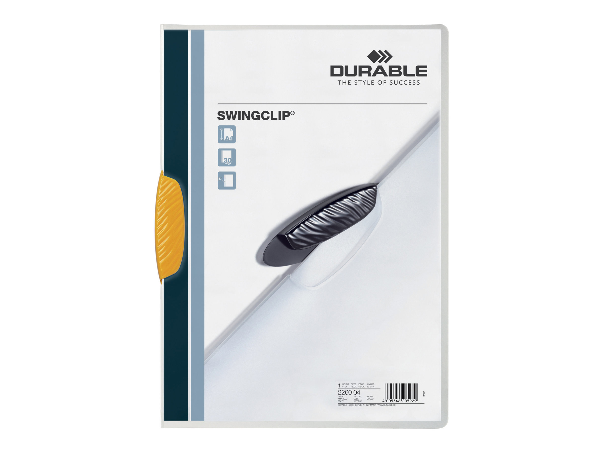 25 DURABLE Klemmhefter SWINGCLIP gelb 25 DURABLE Klemmhefter SWINGCLIP gelb