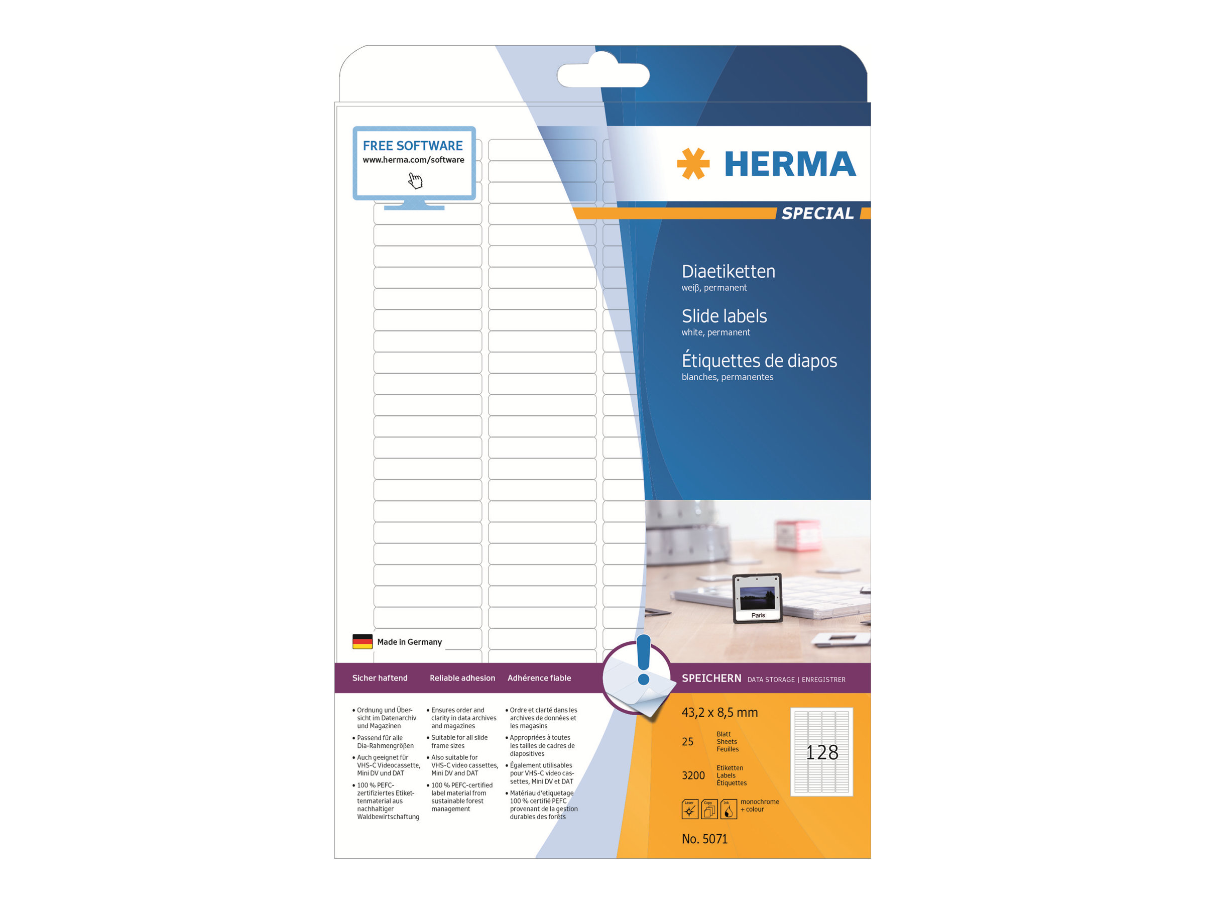 3.200 HERMA Dia-Etiketten 5071 weiss 3.200 HERMA Dia-Etiketten 5071 weiss