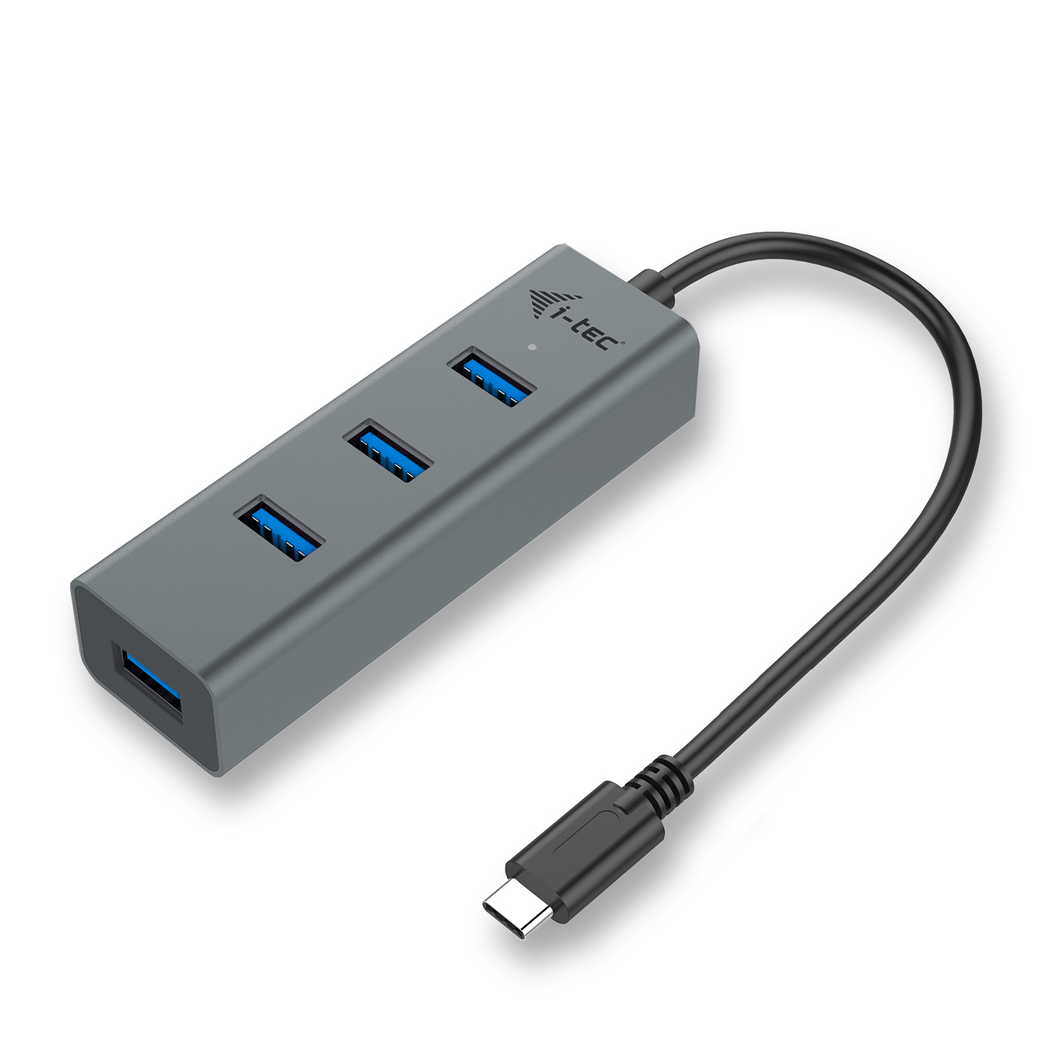 ITEC USB C Metal HUB 4 Port ohne Netzteil ideal fuer Notebook Tablet PC Unterstuetzt Win Mac OS kompatibel mit Thunderbolt 3