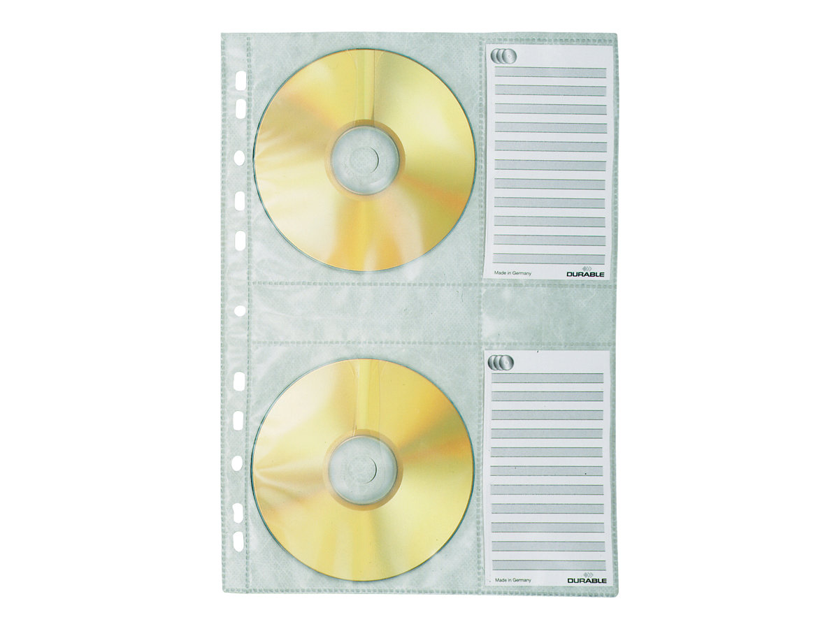 DURABLE 4erCD/DVD-HÃ¼lle A4 mit Schutzvlies 5er Btl. transp