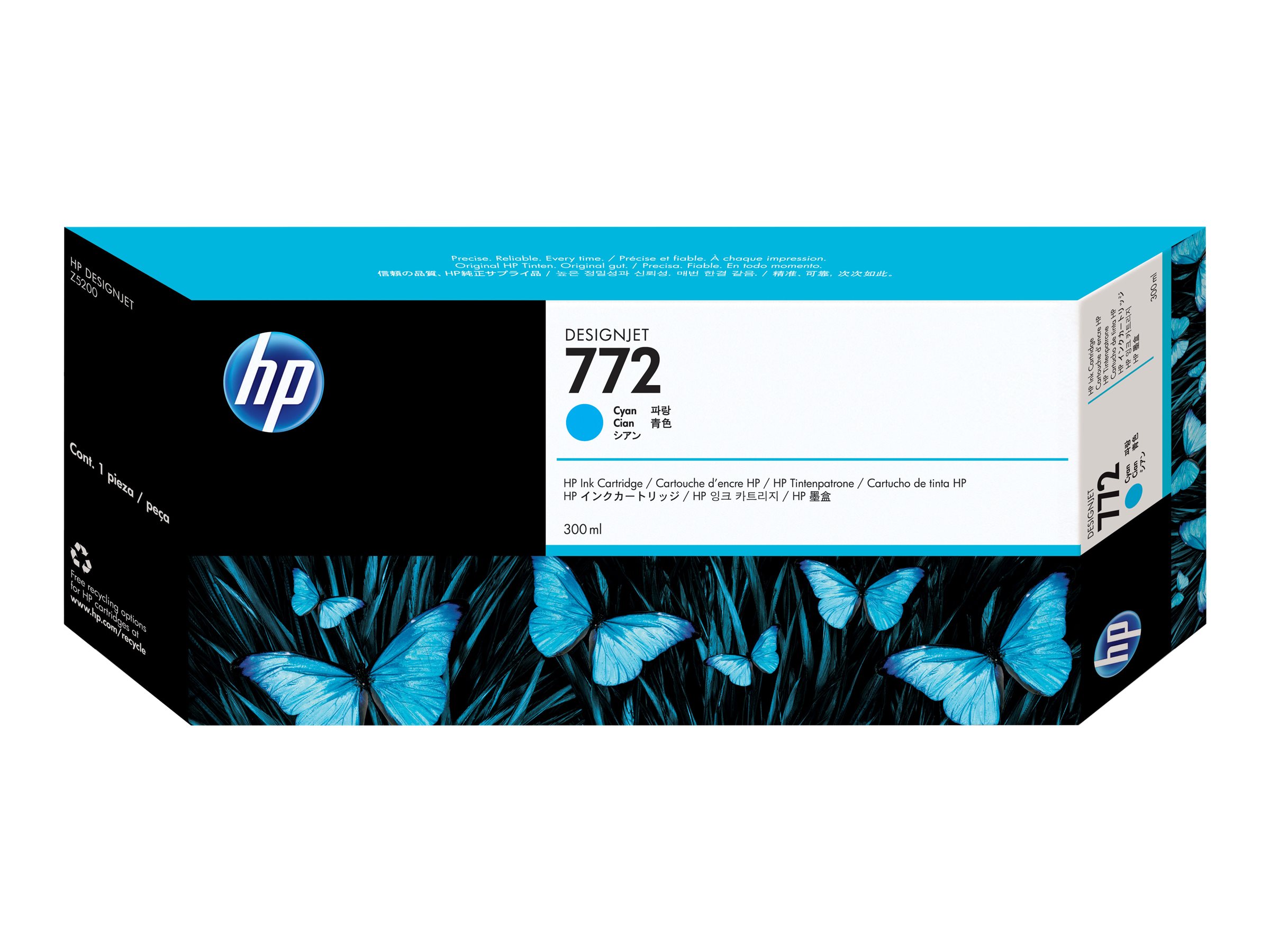 HP 772 original Ink cartridge CN636A cyan standard capacity 300ml 1-pack HP 772 original Ink cartridge CN636A cyan standard capacity 300ml 1-pack