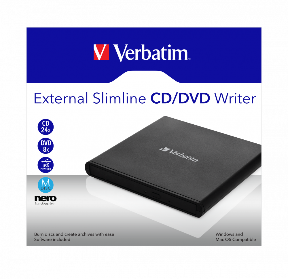 Verbatim Mobile DVD ReWriter USB 20 Light Version 53504