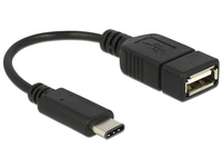 Delock Adapterkabel USB Type-C 2.0 Stecker > USB 2.0 Typ A Buchse 15 cm schwarz