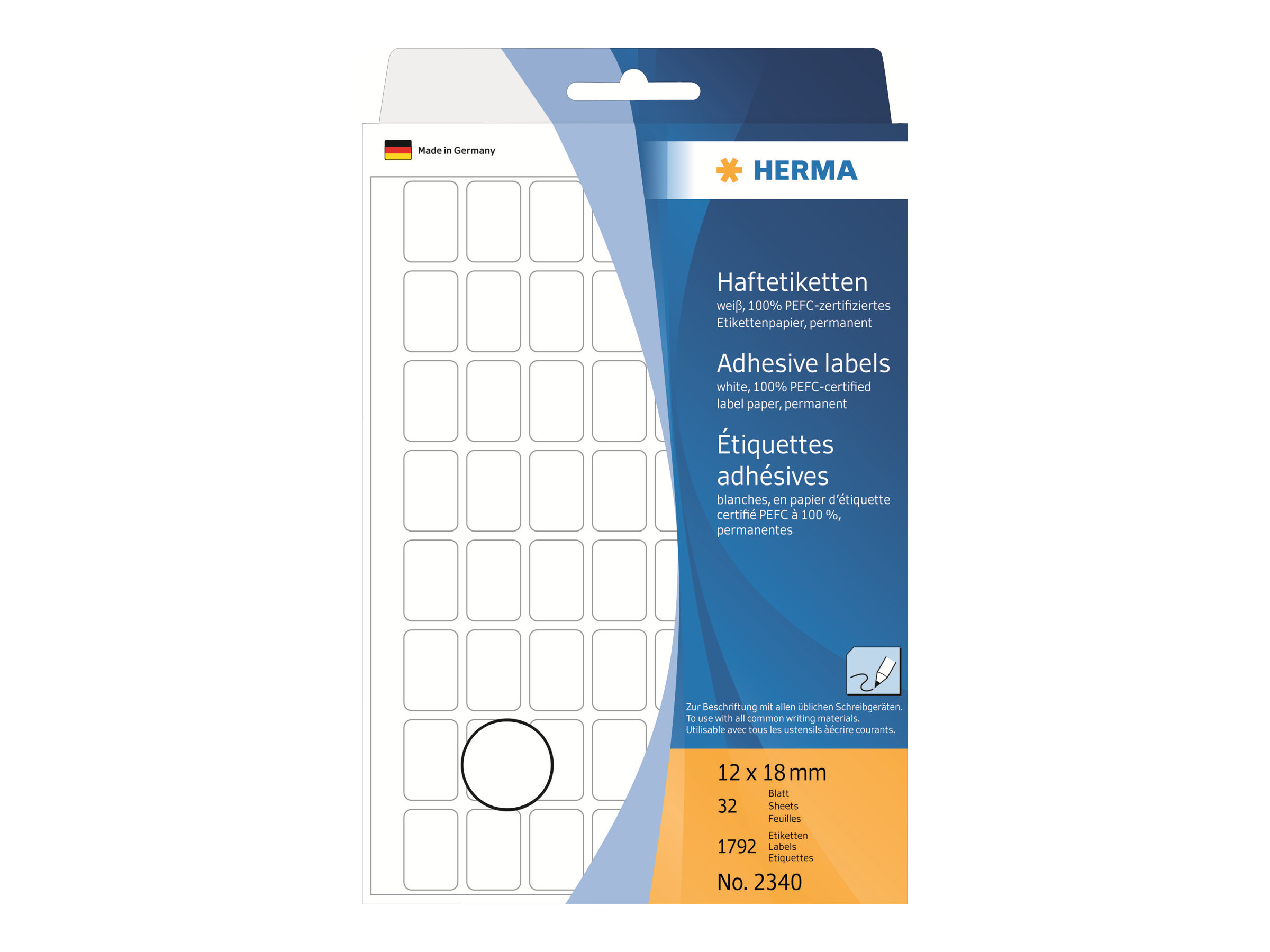 1.792 HERMA Etiketten 2340 weiÃ 18,0 x 12,0 mm