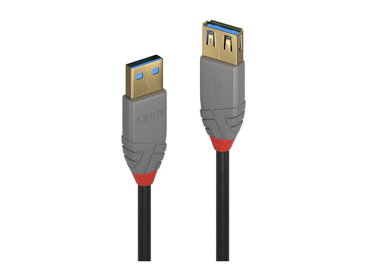LINDY 0,5m USB 30 Typ A Verlaengerungskabel A male female Anthra Line