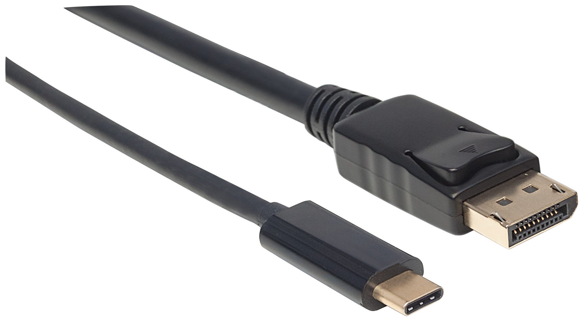 MANHATTAN USB Typ C auf DisplayPortKabel 1m Konvertiert das AlternateModeSignal in ein DisplayPort 4KAusgangssignal schwarz