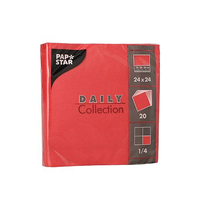 PAPSTAR Servietten Daily Collection rot 2-lagig 24,0 x 24,0 cm, 20 St. PAPSTAR Servietten Daily Collection rot 2-lagig 24,0 x 24,0 cm, 20 St.