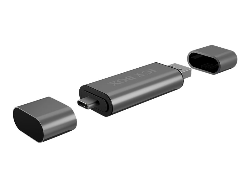 ICY BOX IB-CR200-C Multi USB Kartenleser fuer microSD und SD Karten untertuetzt USB Type-C und Dual Type-A / micro-B Stecker ICY BOX IB-CR200-C Multi USB Kartenleser fuer microSD und SD Karten untertuetzt USB Type-C und Dual Type-A / micro-B Stecker