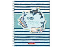 BRUNNEN Freundebuch Happy Ocean ca. DIN A5 liniert, blau Hardcover 80 Seiten BRUNNEN Freundebuch Happy Ocean ca. DIN A5 liniert, blau Hardcover 80 Seiten