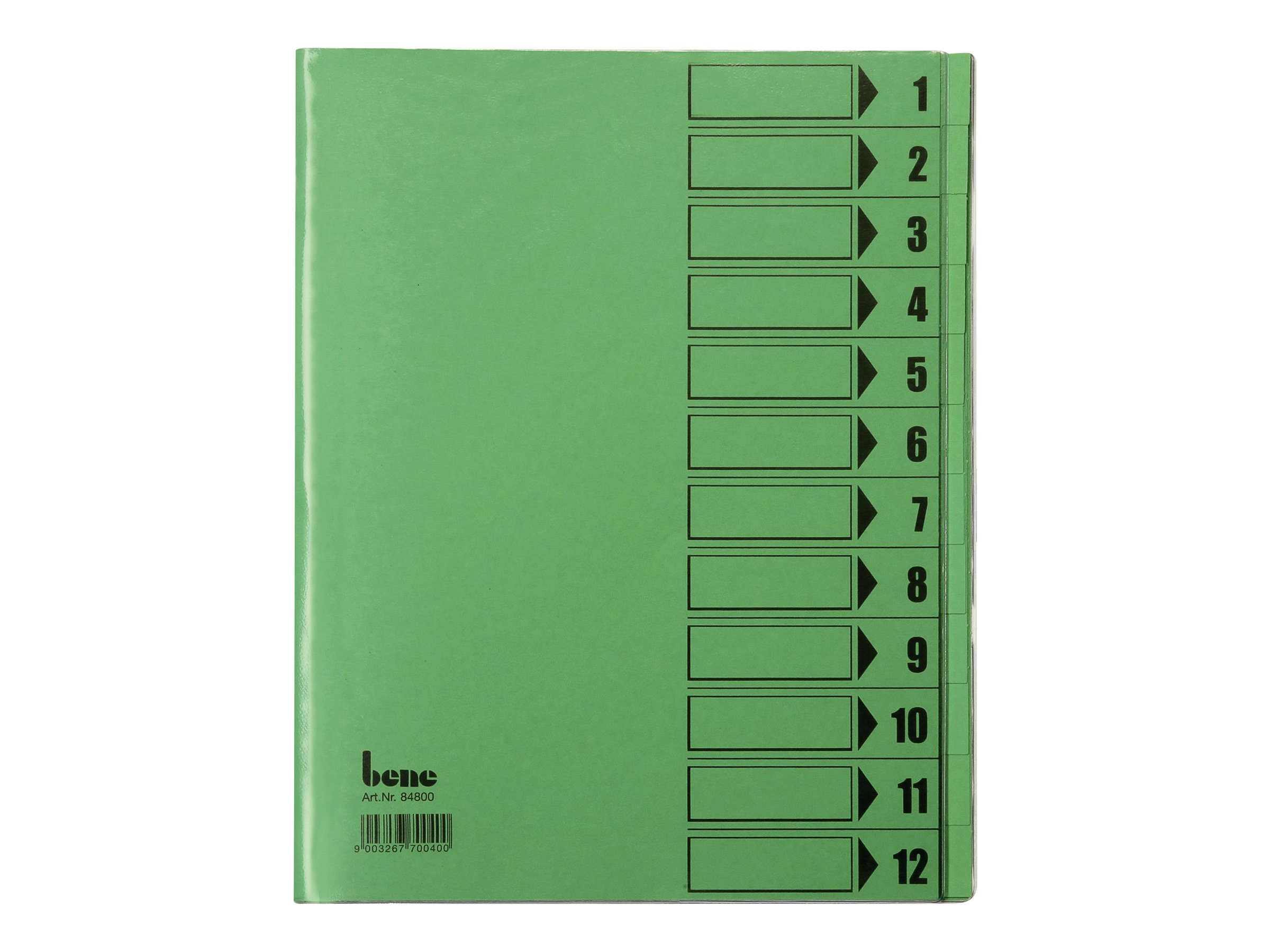 bene Ordnungsmappe 12 Fächer grün, 1 St