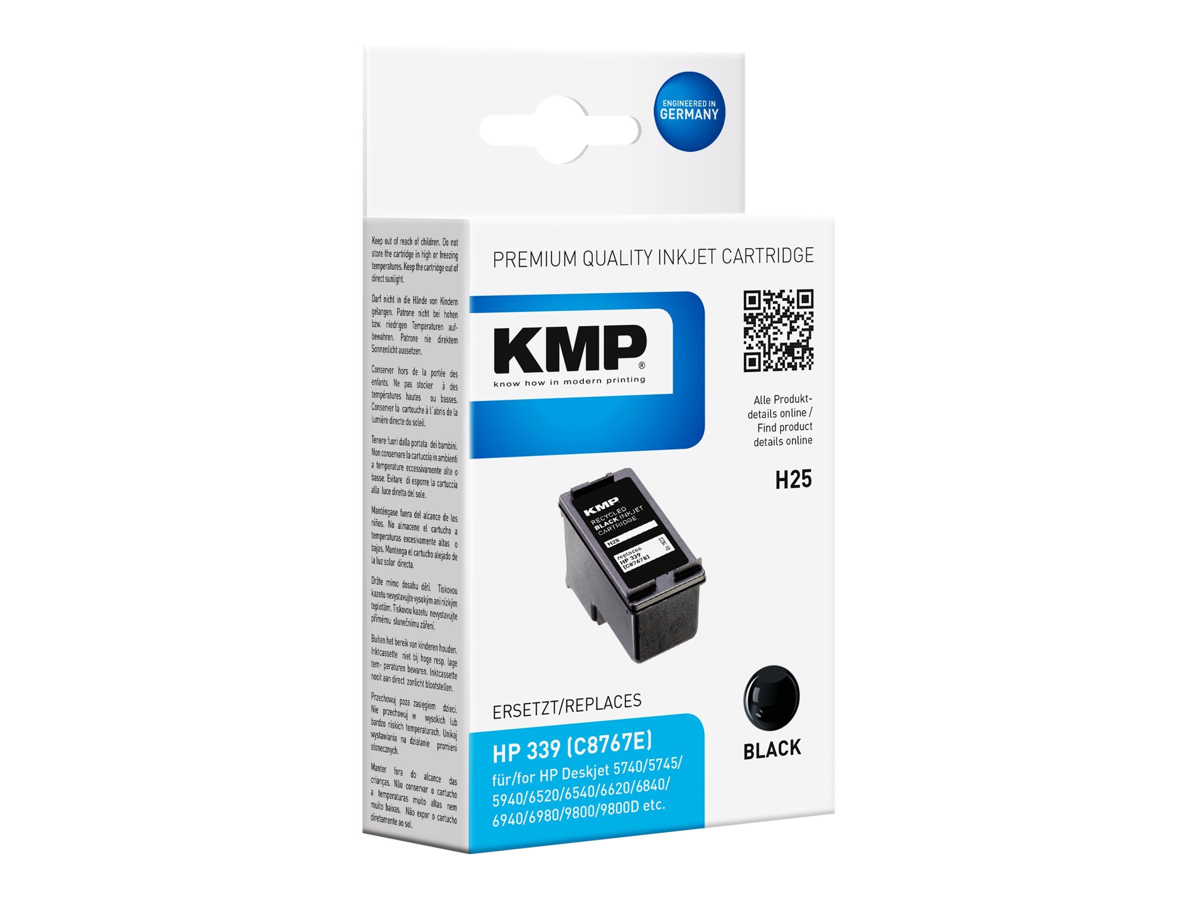 KMP H25 schwarz Druckerpatrone kompatibel zu HP 339 (C8767E) KMP H25 schwarz Druckerpatrone kompatibel zu HP 339 (C8767E)