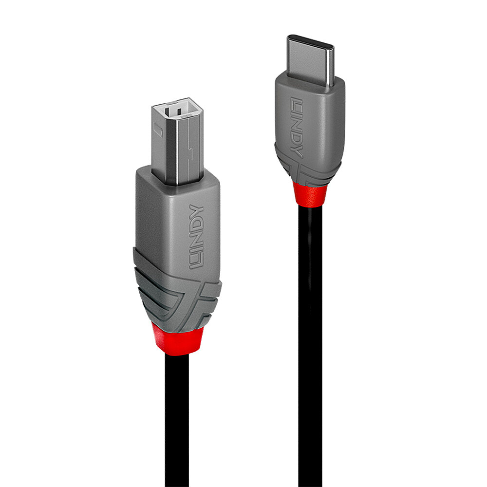 LINDY 3m USB 2.0 Typ C an B Kabel Anthra Line LINDY 3m USB 2.0 Typ C an B Kabel Anthra Line