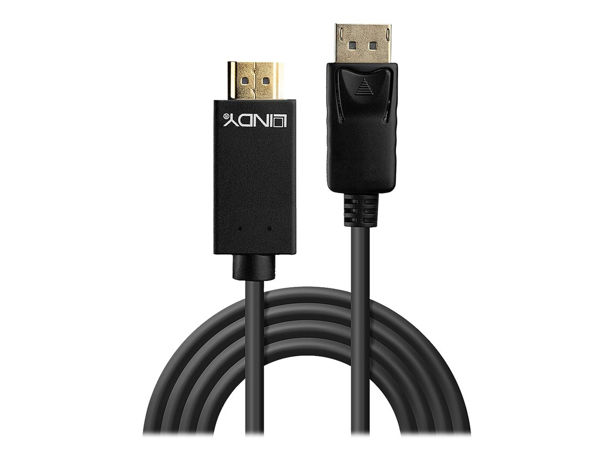 LINDY Kabel DisplayPort/HDMI 4K30 DP: passiv 1m DP Stecker an HDMI Stecker LINDY Kabel DisplayPort/HDMI 4K30 DP: passiv 1m DP Stecker an HDMI Stecker