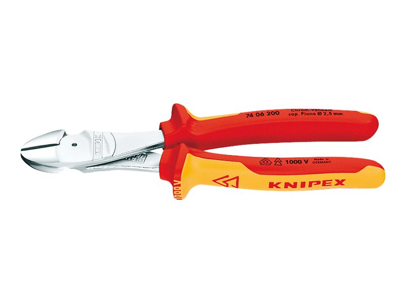Knipex Kraftseitenschneider chrom isol. 200mm VDE 1000V Knipex Kraftseitenschneider chrom isol. 200mm VDE 1000V