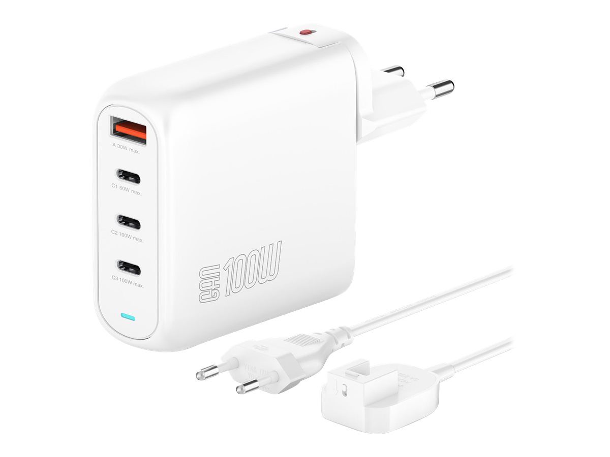 Ladegerät GaN Flex Pro 100W 3 USB-C+1 USB-A, weiß