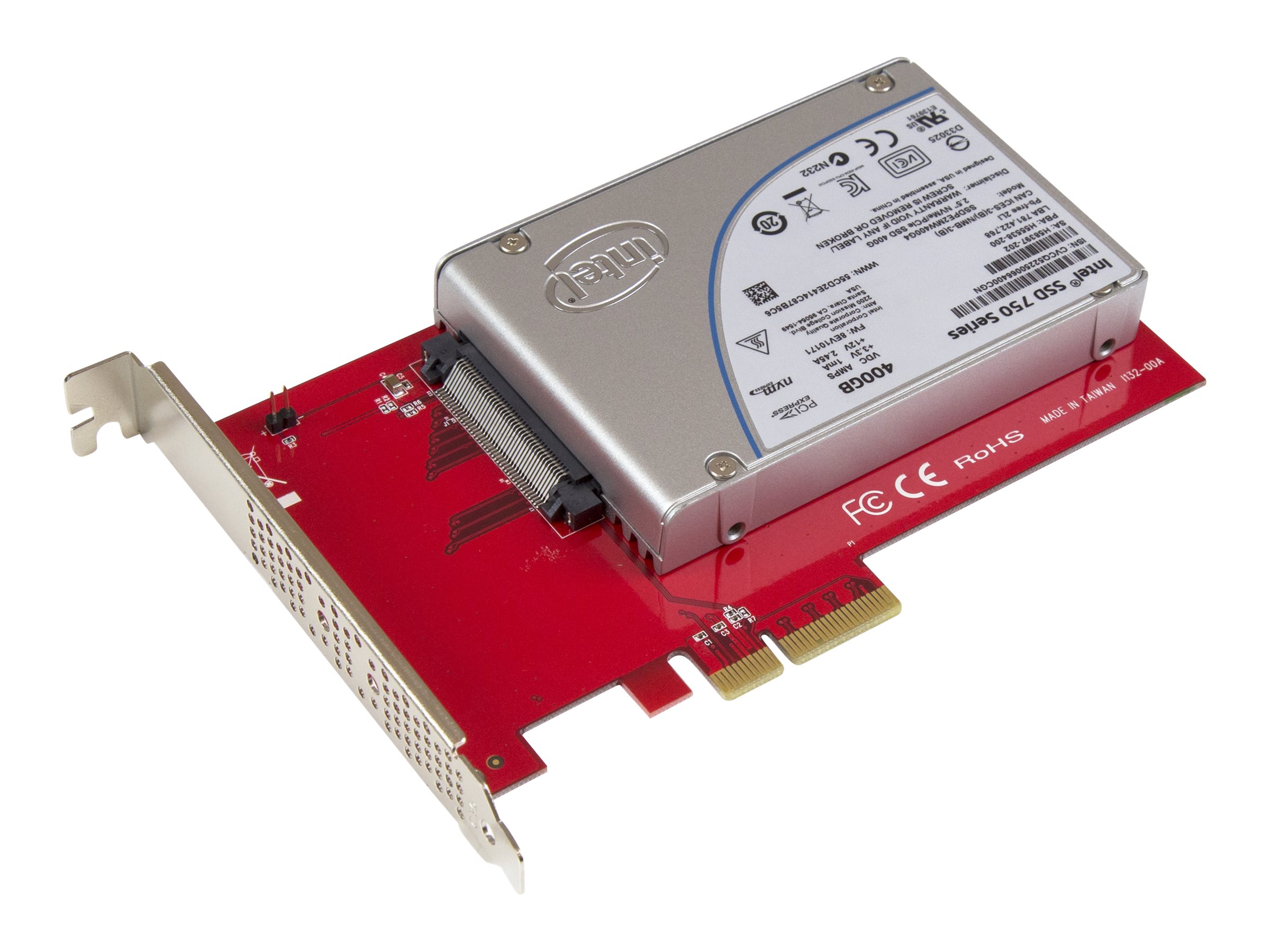 StarTech.com Adapter PEX4SFF8639 - 2.5 U.2 NVMe SSD - U.2/PCIe 4x