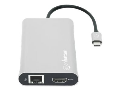 MANHATTAN USB-C PD 12-in-1-Dockingstation mit MST für drei HDMI-Monitore 4xUSB-A Ports RJ45 SD/MicroSD USB-C Power Delivery 100 W MANHATTAN USB-C PD 12-in-1-Dockingstation mit MST für drei HDMI-Monitore 4xUSB-A Ports RJ45 SD/MicroSD USB-C Power Delivery 100 W