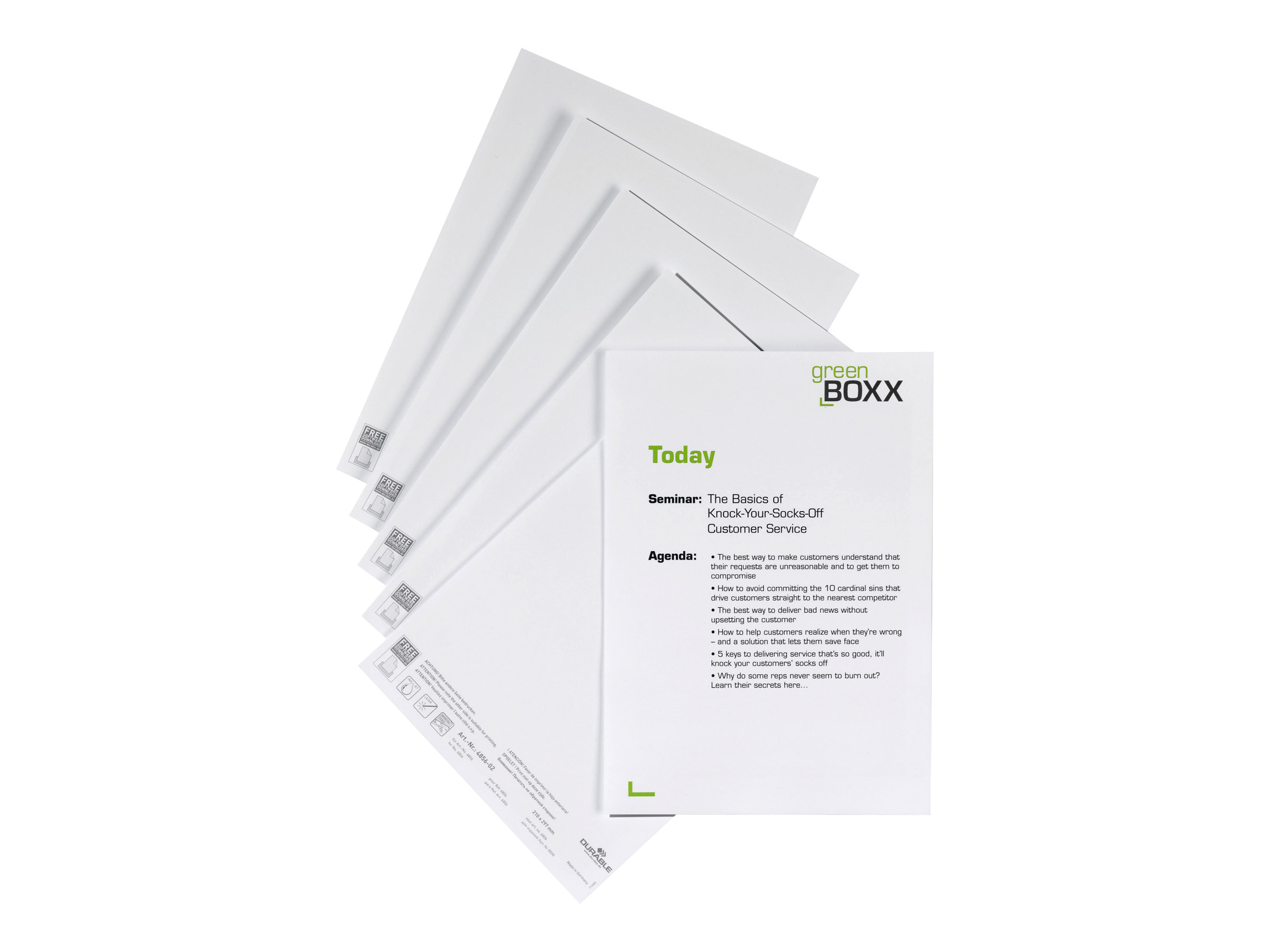 DURABLE Einsteckschilder fuer Namensschilder DOOR SIGN REFILL 21,0 x 29,7 cm, 10 St.