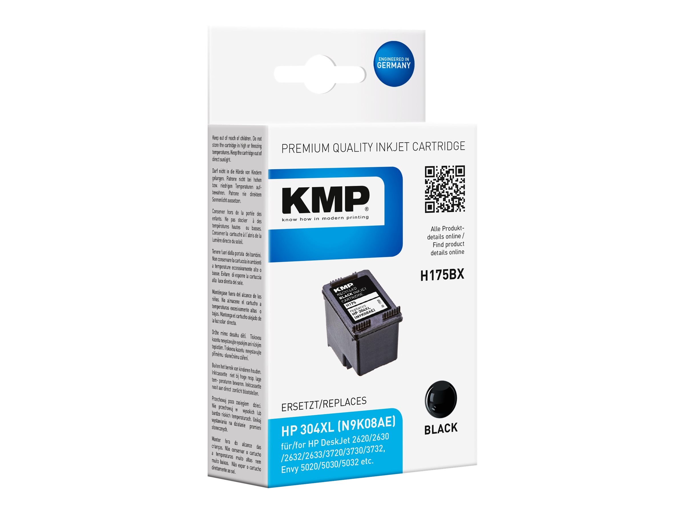 KMP H175 Tintenpatrone Schwarz Pigmentiert HP 304XL