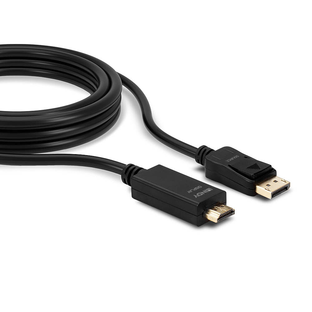 LINDY Kabel DisplayPortHDMI 4K30 DP passiv 0,5m DP Stecker an HDMI Stecker
