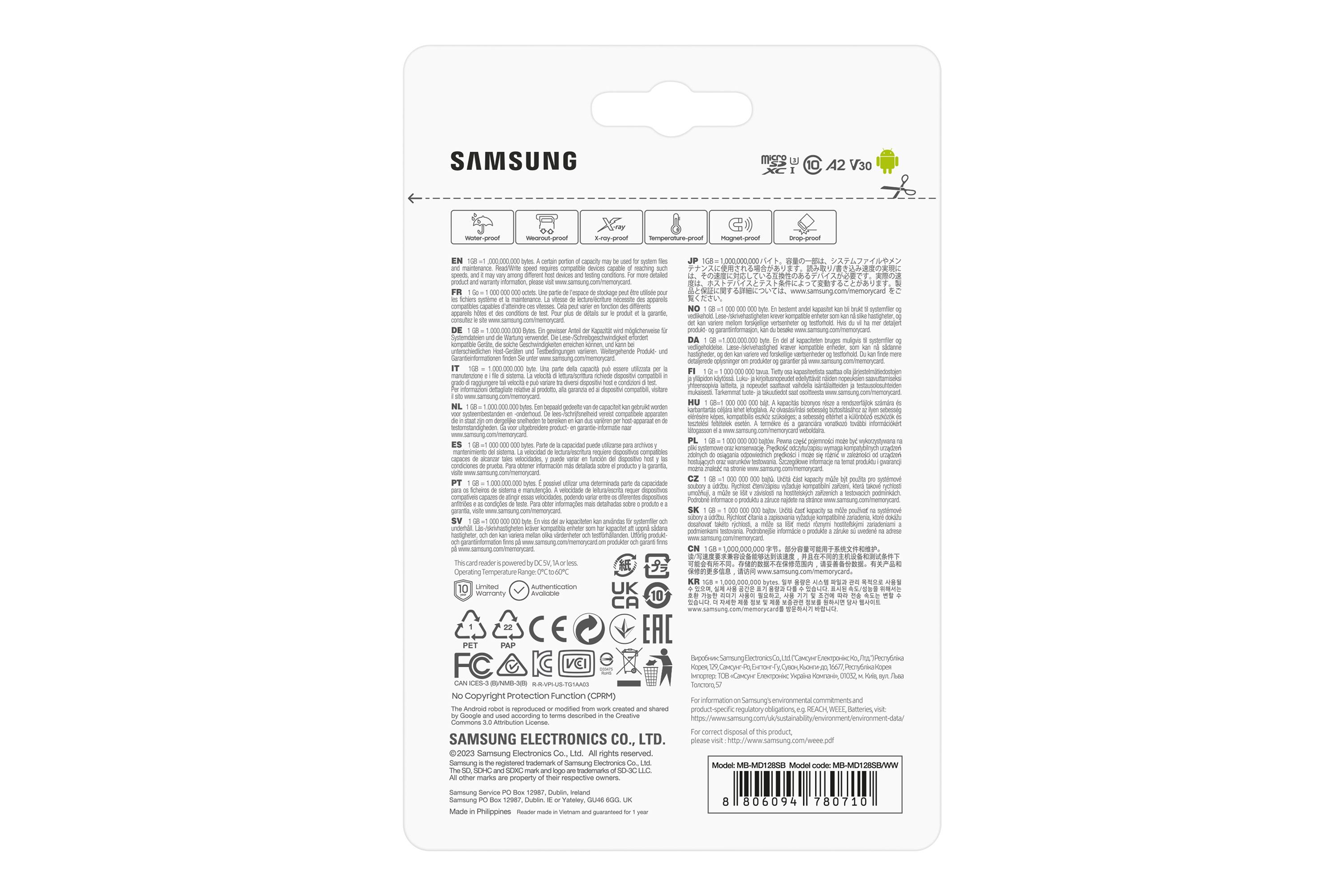 SAMSUNG PRO Plus microSD 128GB Up to 180MB/s Read and 130MB/s Write speed with Class 10 4K UHD incl. Card reader 2023