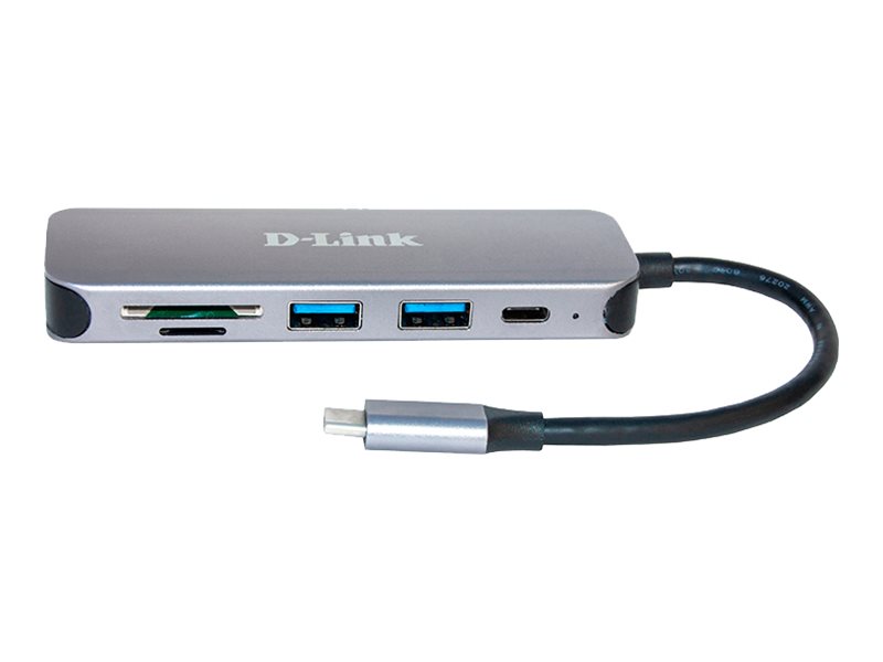 D-LINK DUB-2325 5-in-1 USB-C-Hub mit Kartenleser 2x SuperSpeed USB-3.0 1x USB-C Thunderbolt 3 1x SD/microSD/SDHC/SDXC Slot