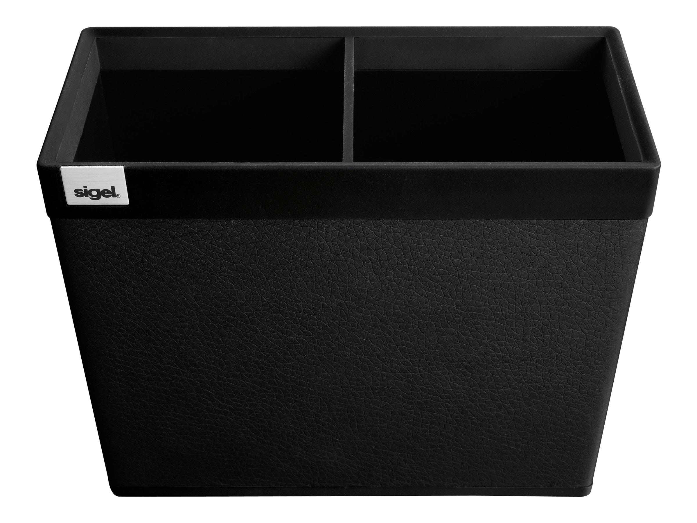 SIGEL Stiftehalter cintano:S saphirschwarz Lederimitat 2 Faecher 13,0 x 6,0 x 10,7 cm SIGEL Stiftehalter cintano:S saphirschwarz Lederimitat 2 Faecher 13,0 x 6,0 x 10,7 cm