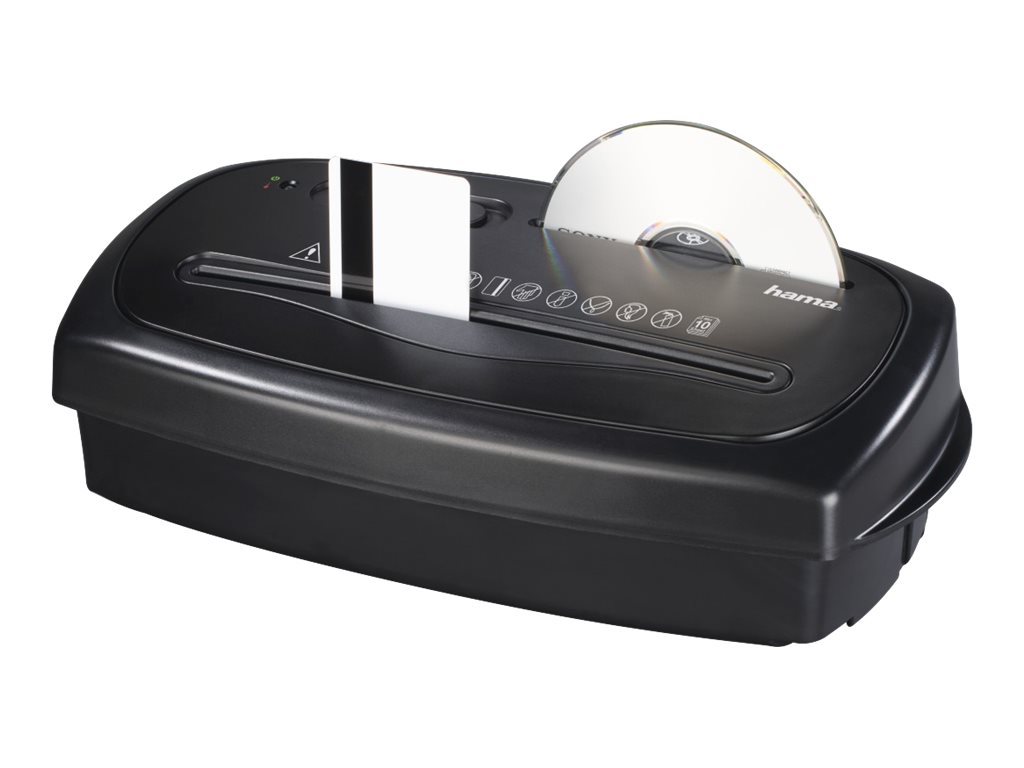 hama Home X10CD Aktenvernichter mit Partikelschnitt P-4, 4 x 40 mm, bis 10 Blatt, schwarz