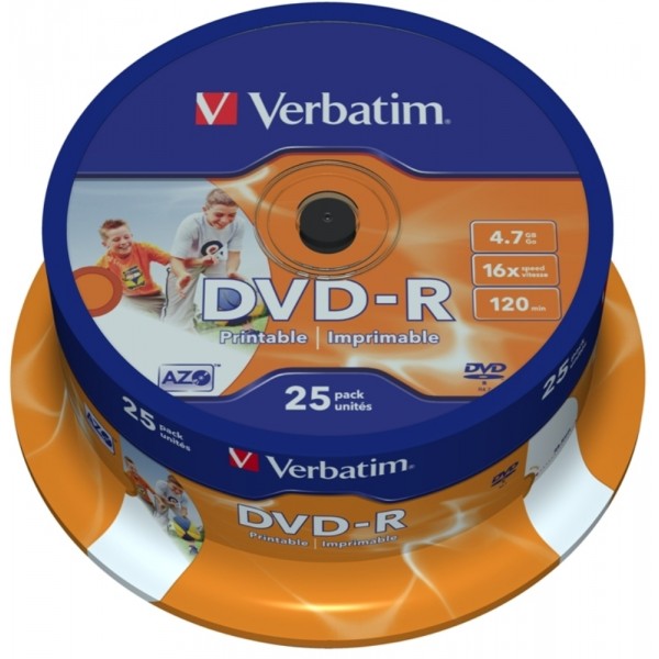 25 verbatim DVD-R 4,7 GB bedruckbar
